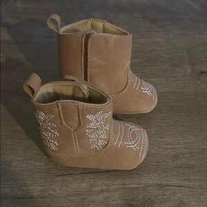 Brown Embroidered baby cowboy Boots